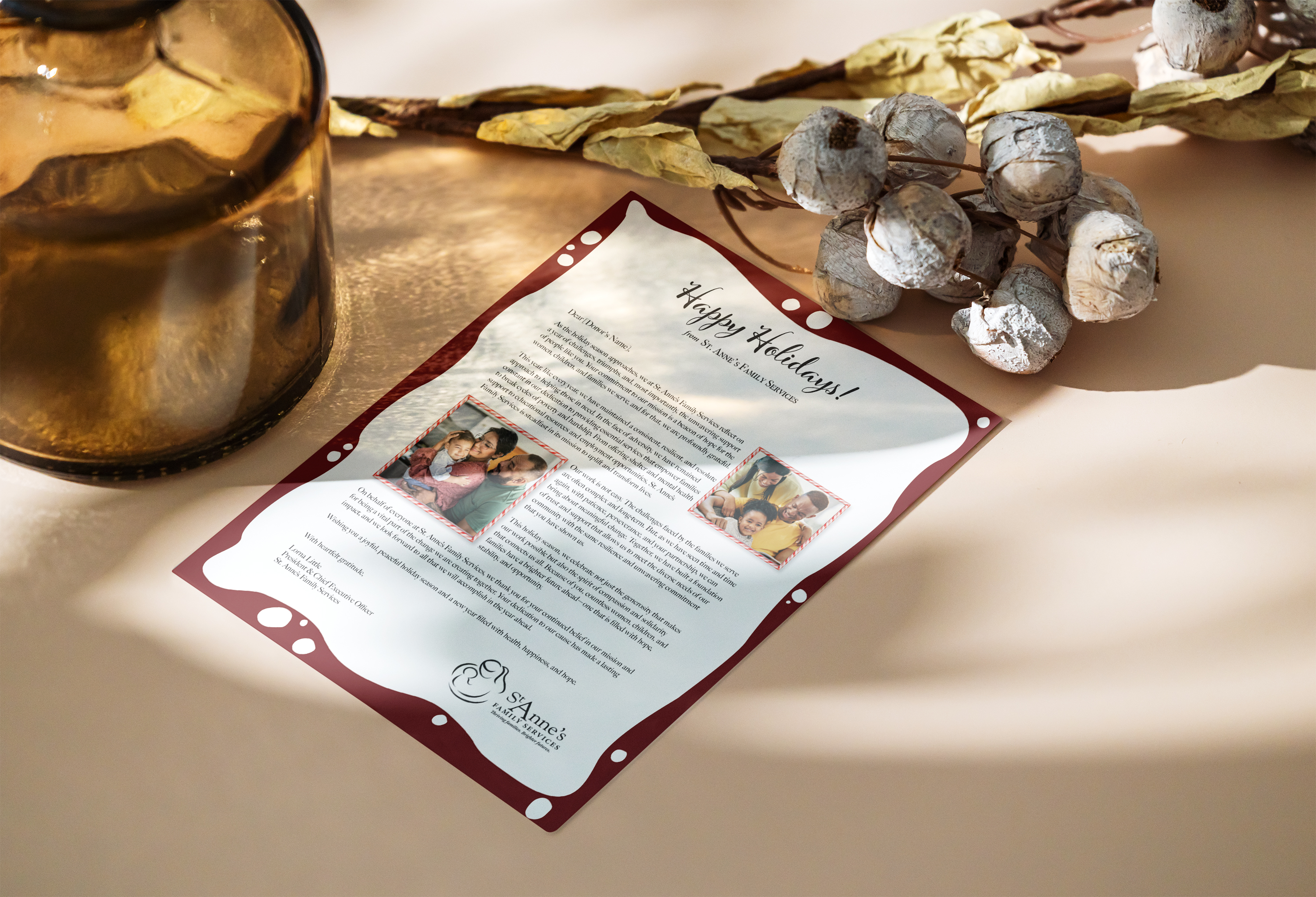 St. Anne's Family Services Holiday Letter and Card image